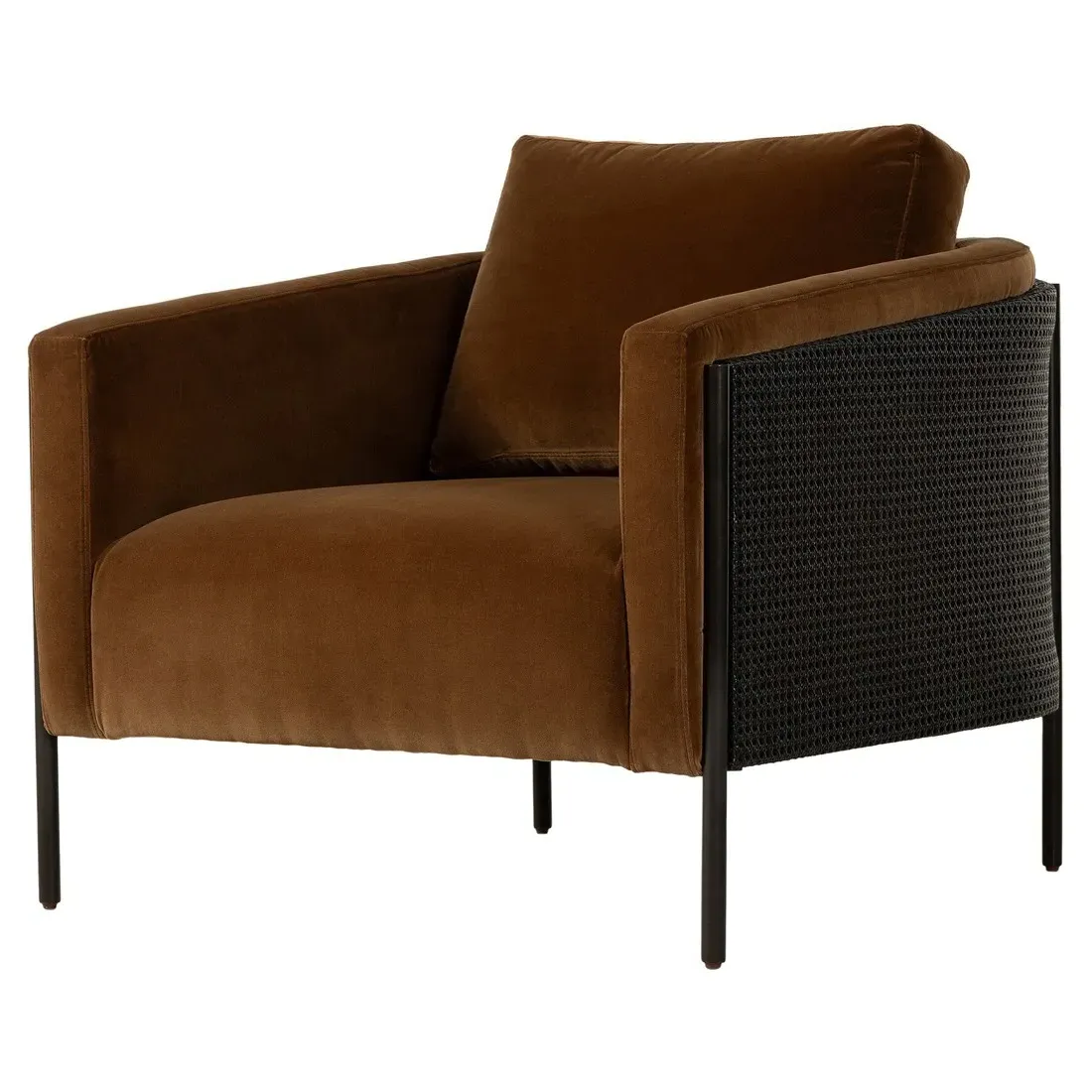 Jayda Barrel Arm Chair - Ochre, Velvet image