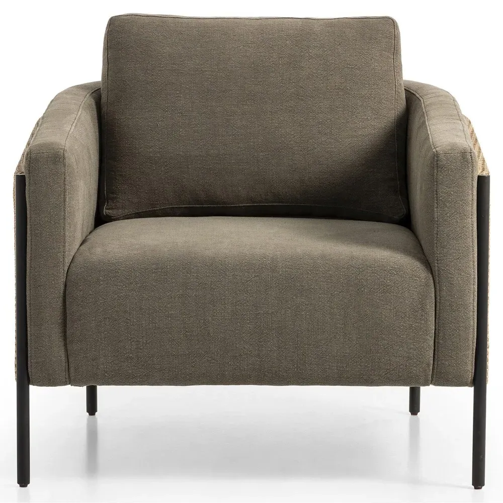 Jayda Barrel Arm Chair - Olive, Linen