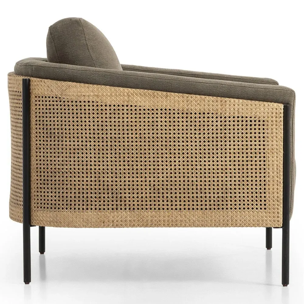 Jayda Barrel Arm Chair - Olive, Linen