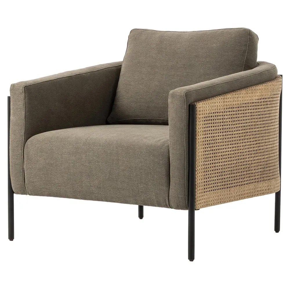 Jayda Barrel Arm Chair - Olive, Linen