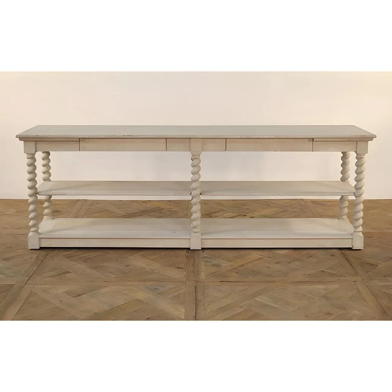 Jayden Swirl Console Table - White, Wood
