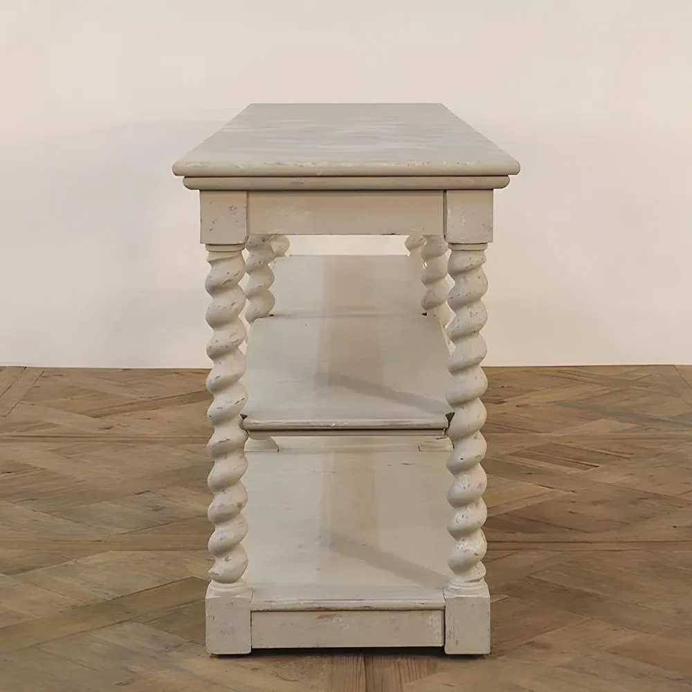 Jayden Swirl Console Table - White, Wood