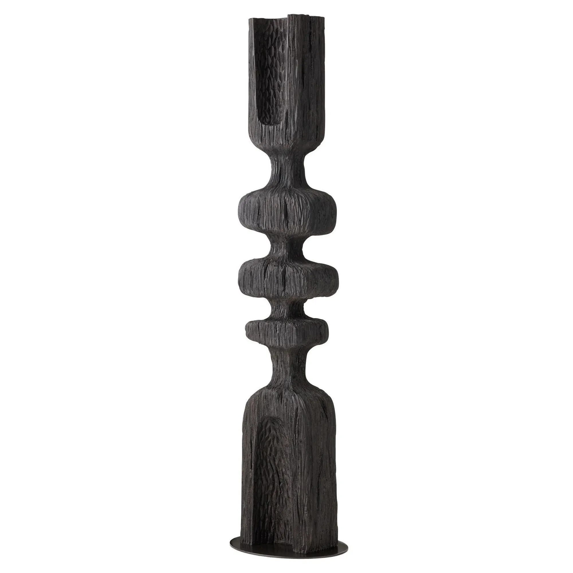 Jayden Totem Floor Sculpture - Black, Resin