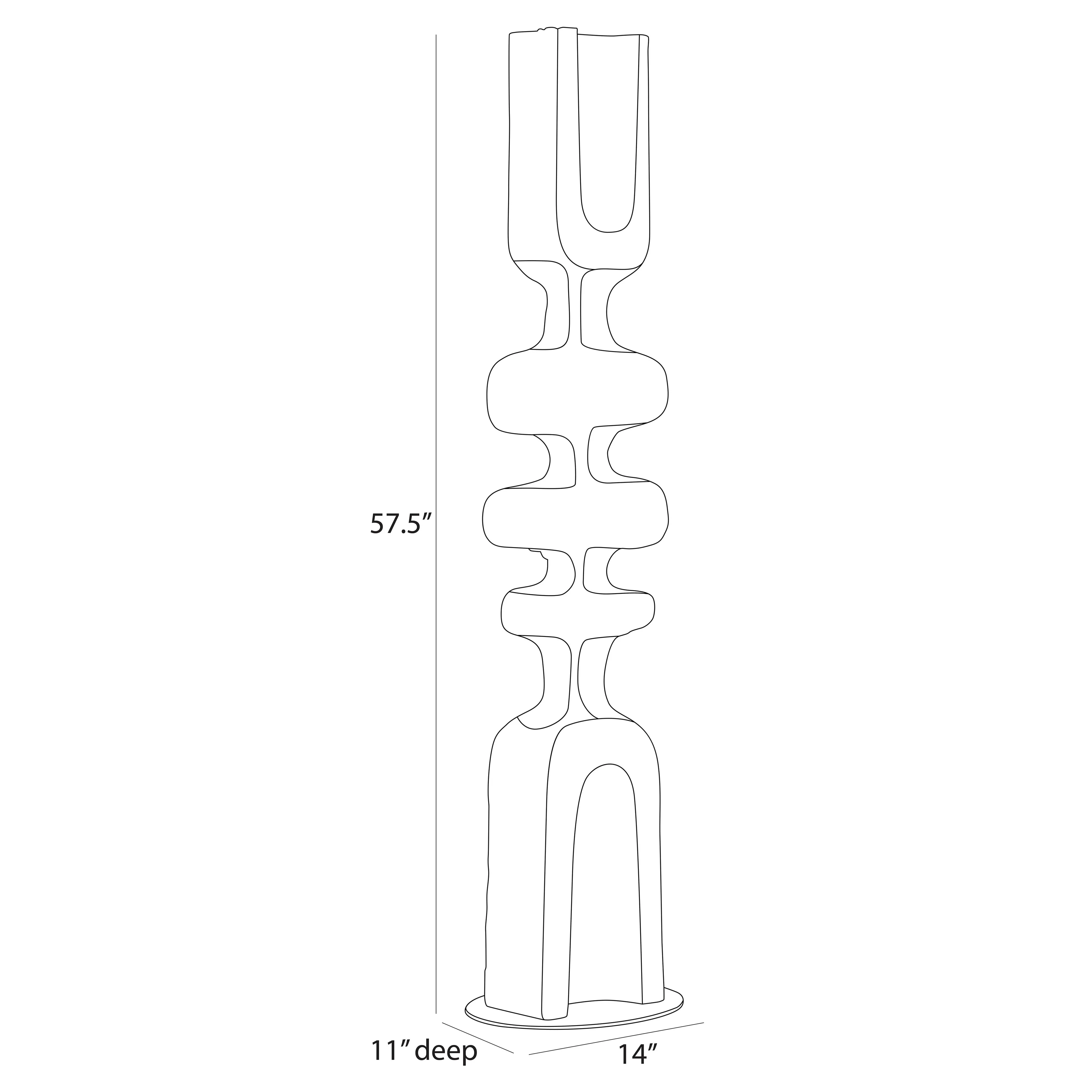 Jayden Totem Floor Sculpture - Black, Resin