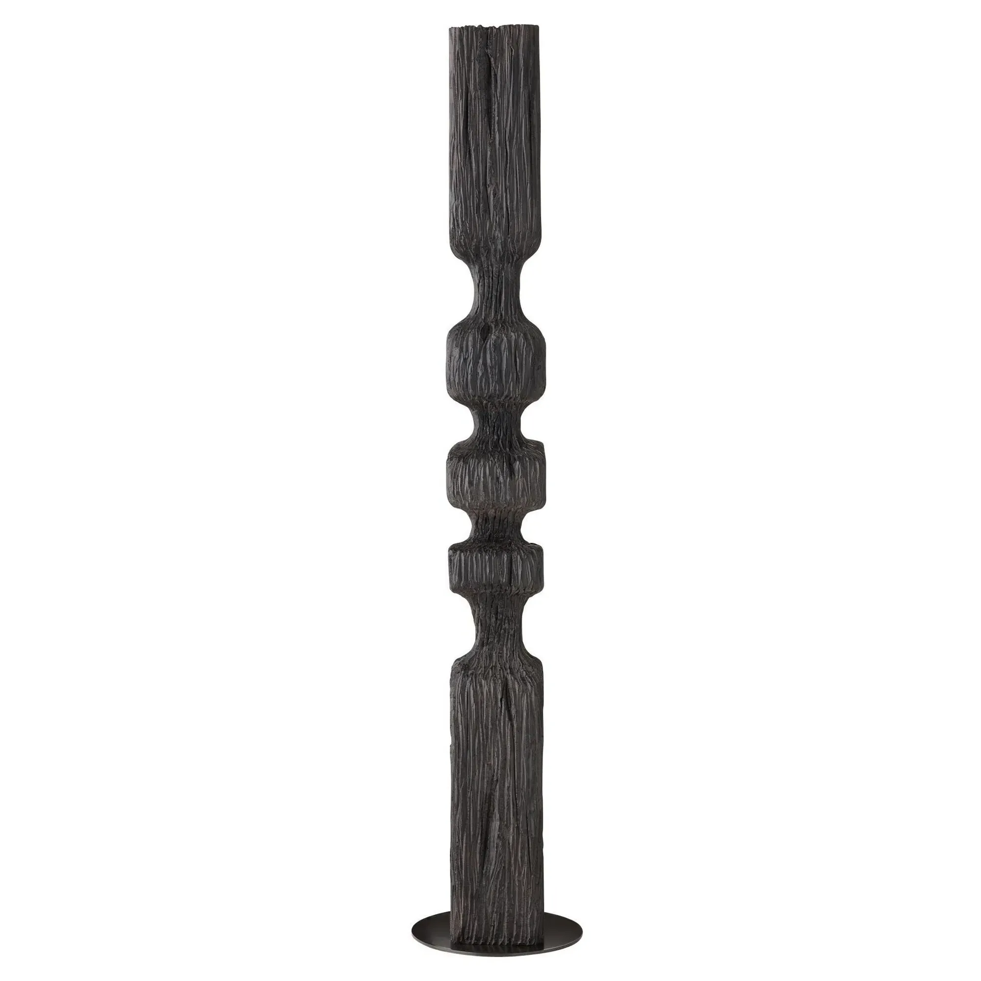 Jayden Totem Floor Sculpture - Black, Resin