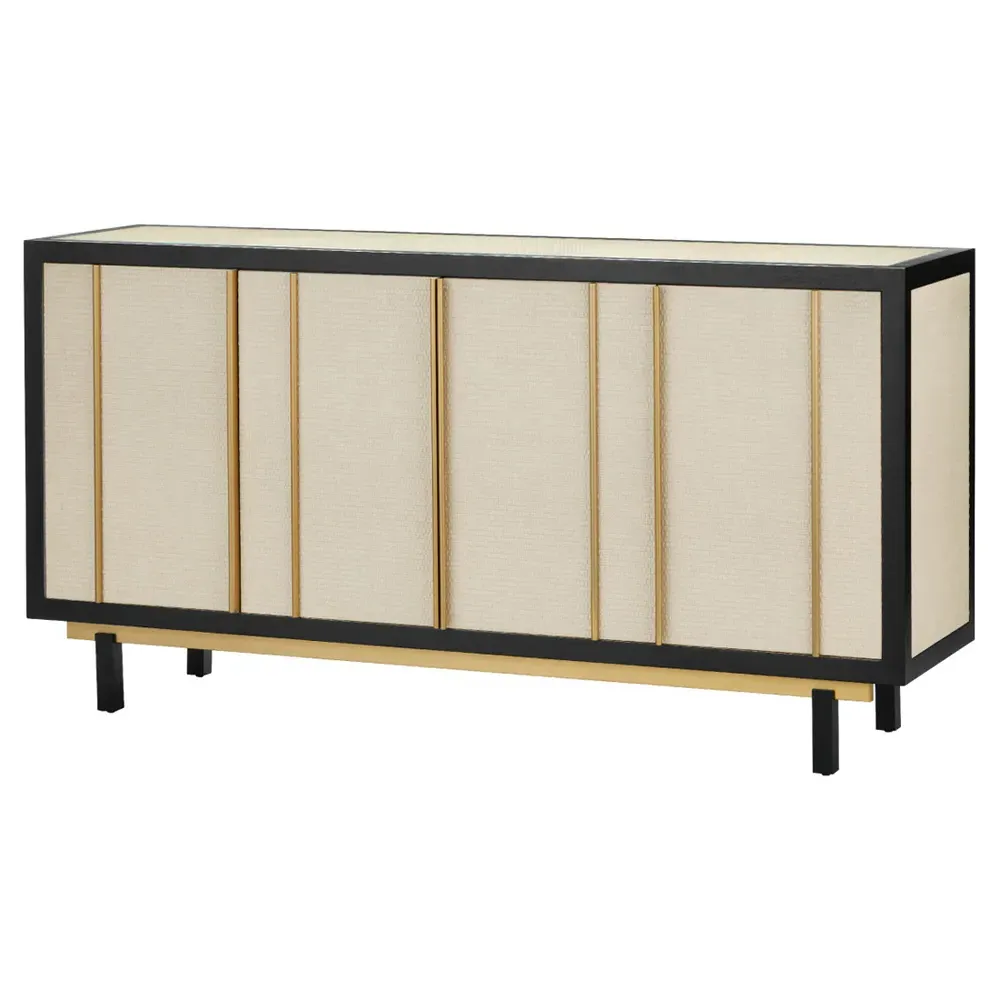 Jeanne Woven Raffia Media Cabinet - Beige