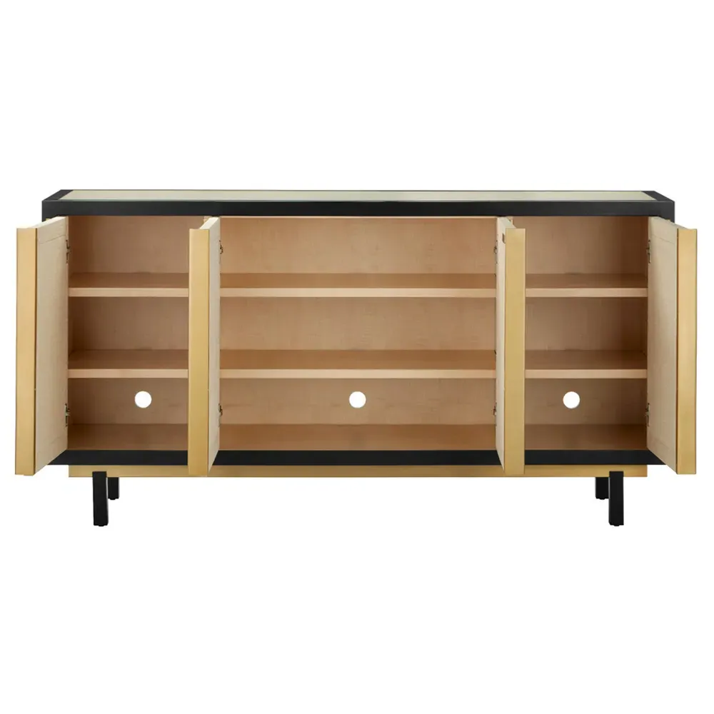 Jeanne Woven Raffia Media Cabinet - Beige