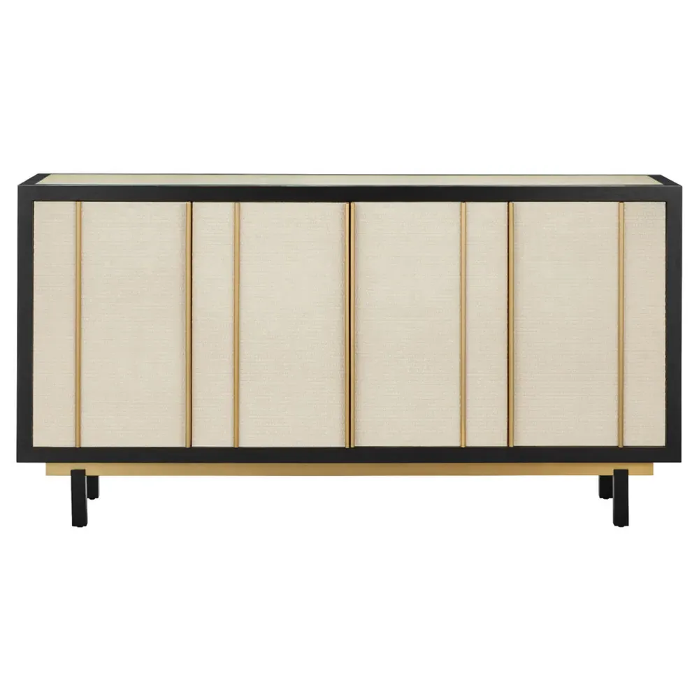 Jeanne Woven Raffia Media Cabinet - Beige image