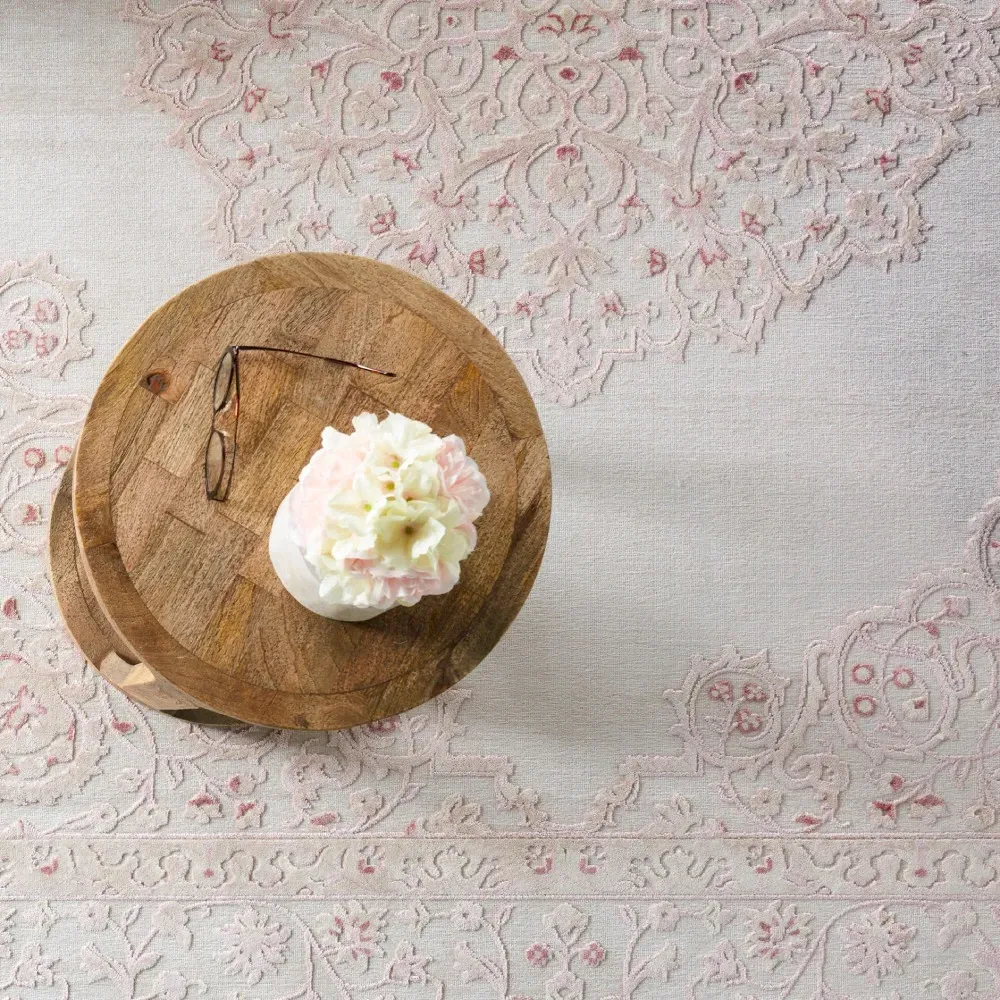Jemma Floral Patterned Rug - Pink