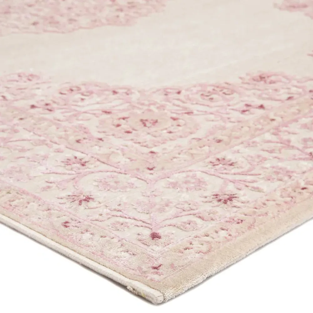 Jemma Floral Patterned Rug - Pink