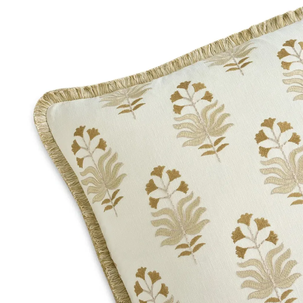 Jemma Square Throw Pillow - Flax, Cotton