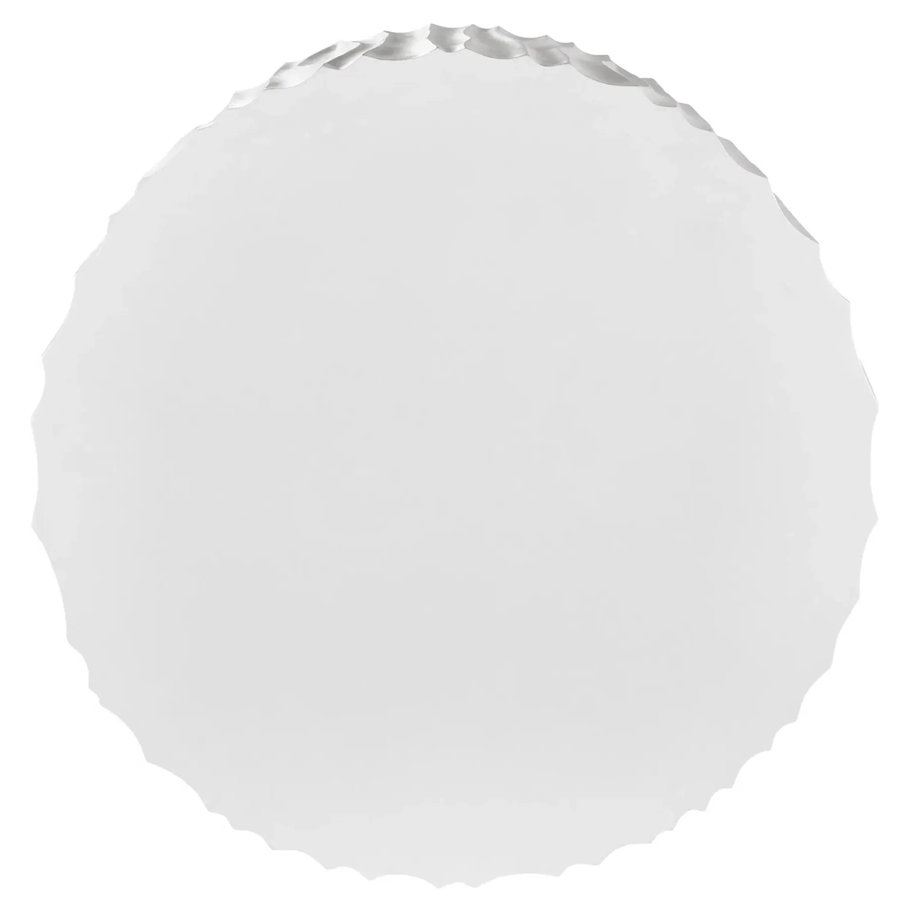 Jenia Round Drum Outdoor Coffee Table - White, Cast Concrete