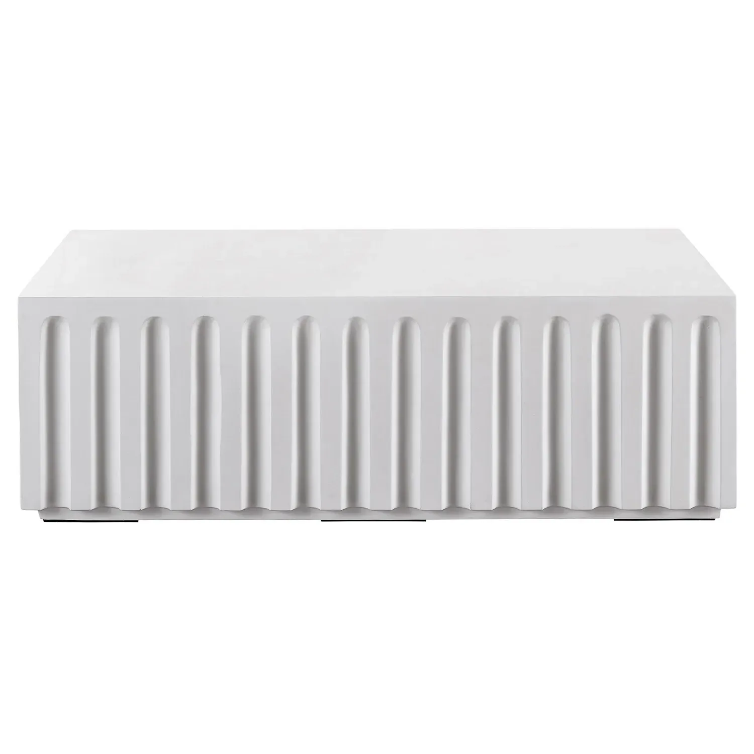 Jenieva Rectangular Block Outdoor Coffee Table - White, Concrete