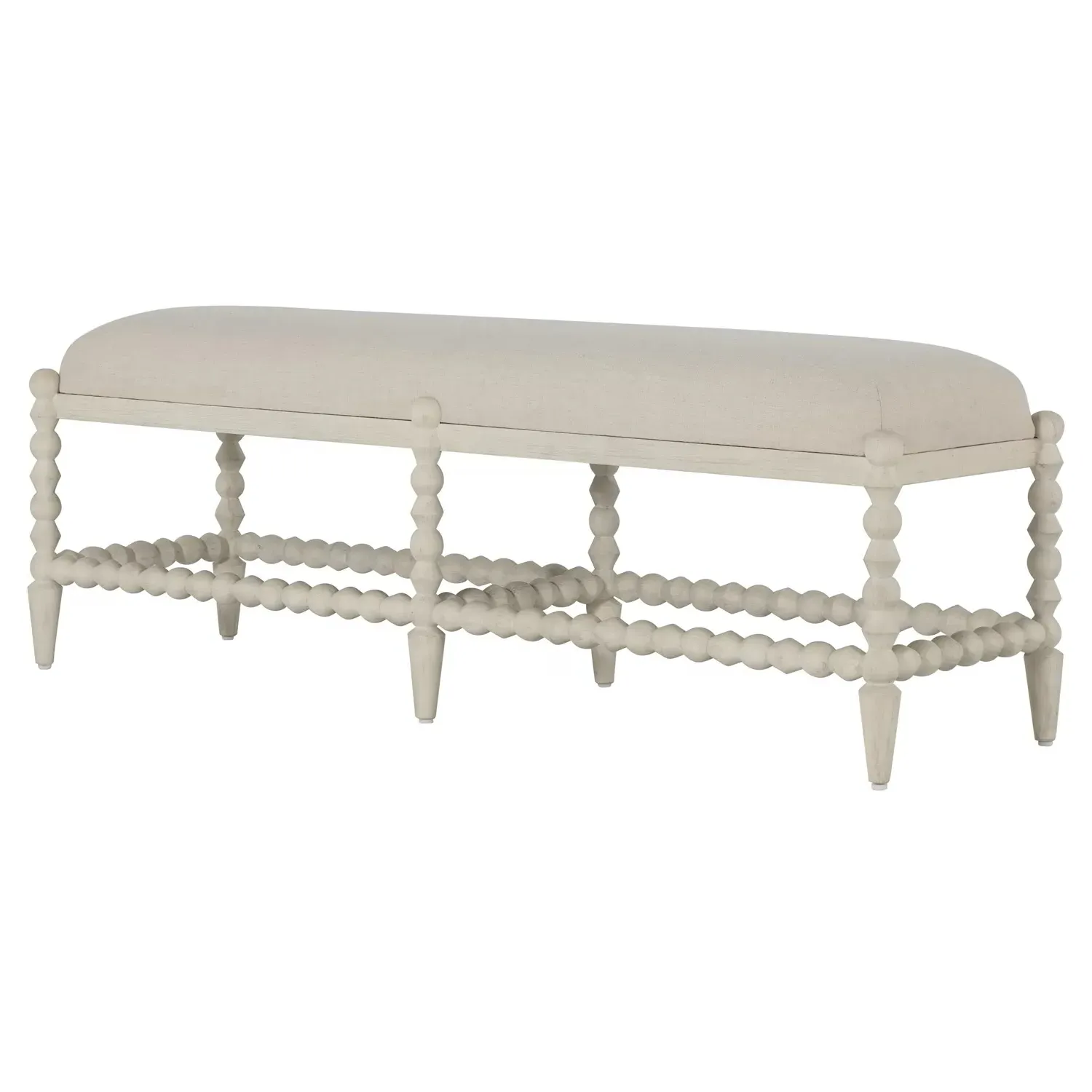 Jennifer Bobbin Bedroom Bench - Cream, Mahogany