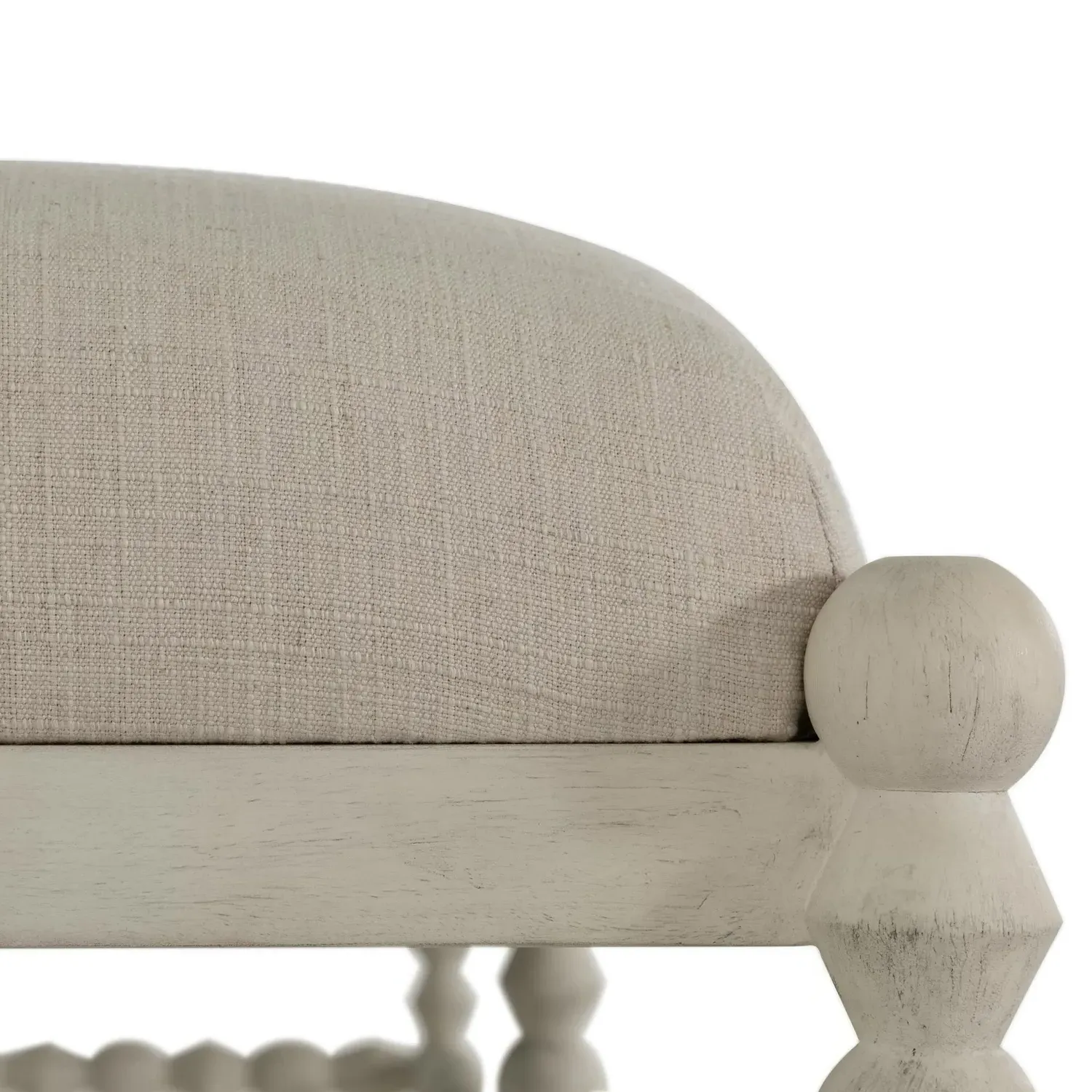 Jennifer Bobbin Bedroom Bench - Cream, Mahogany