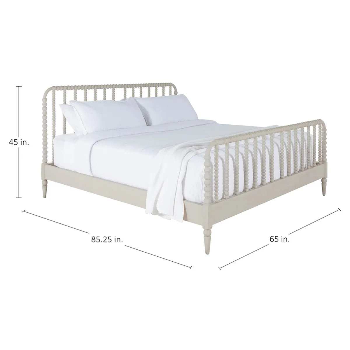 Jennifer Queen Size Bed Frame - White, Mahogany