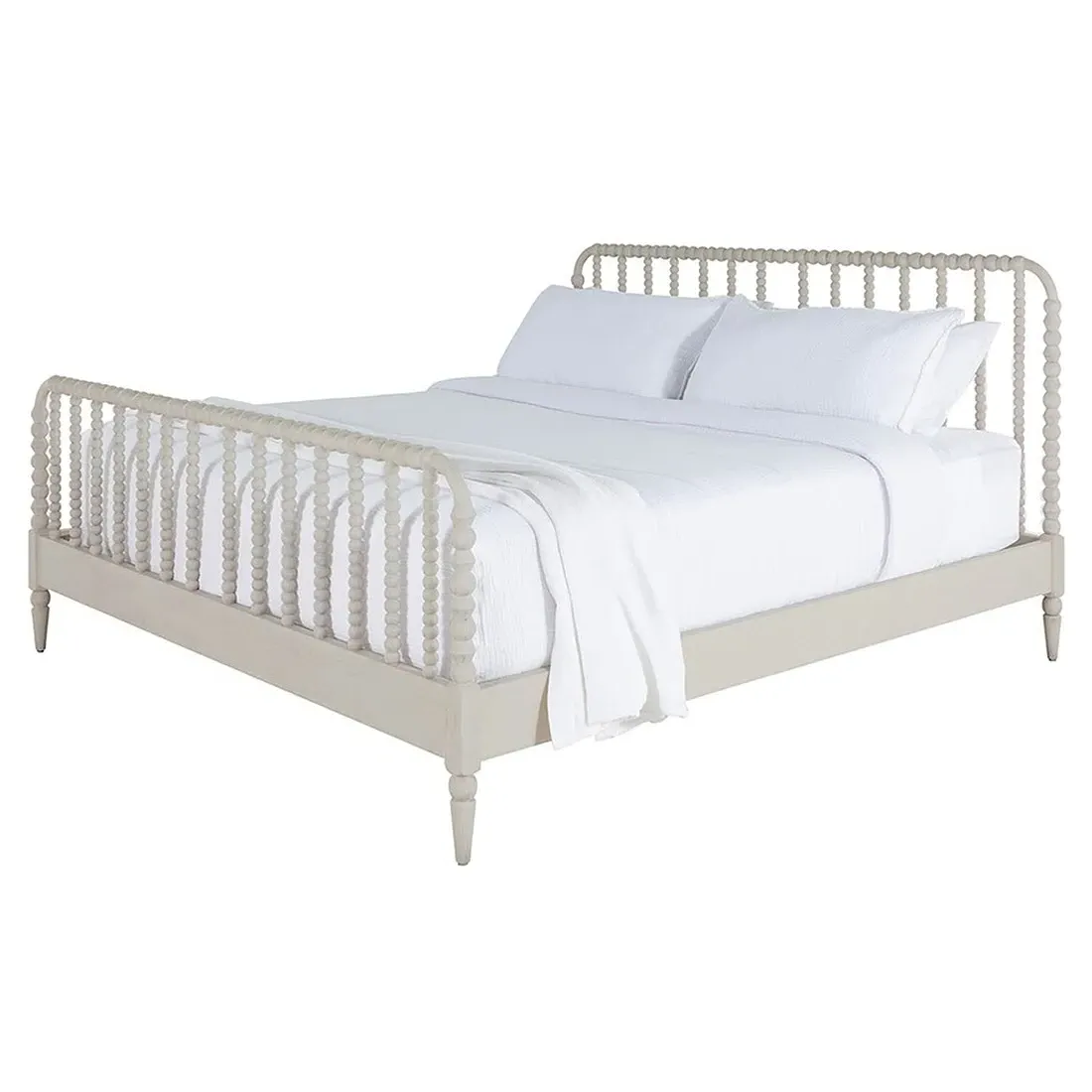Jennifer Queen Size Bed Frame - White, Mahogany