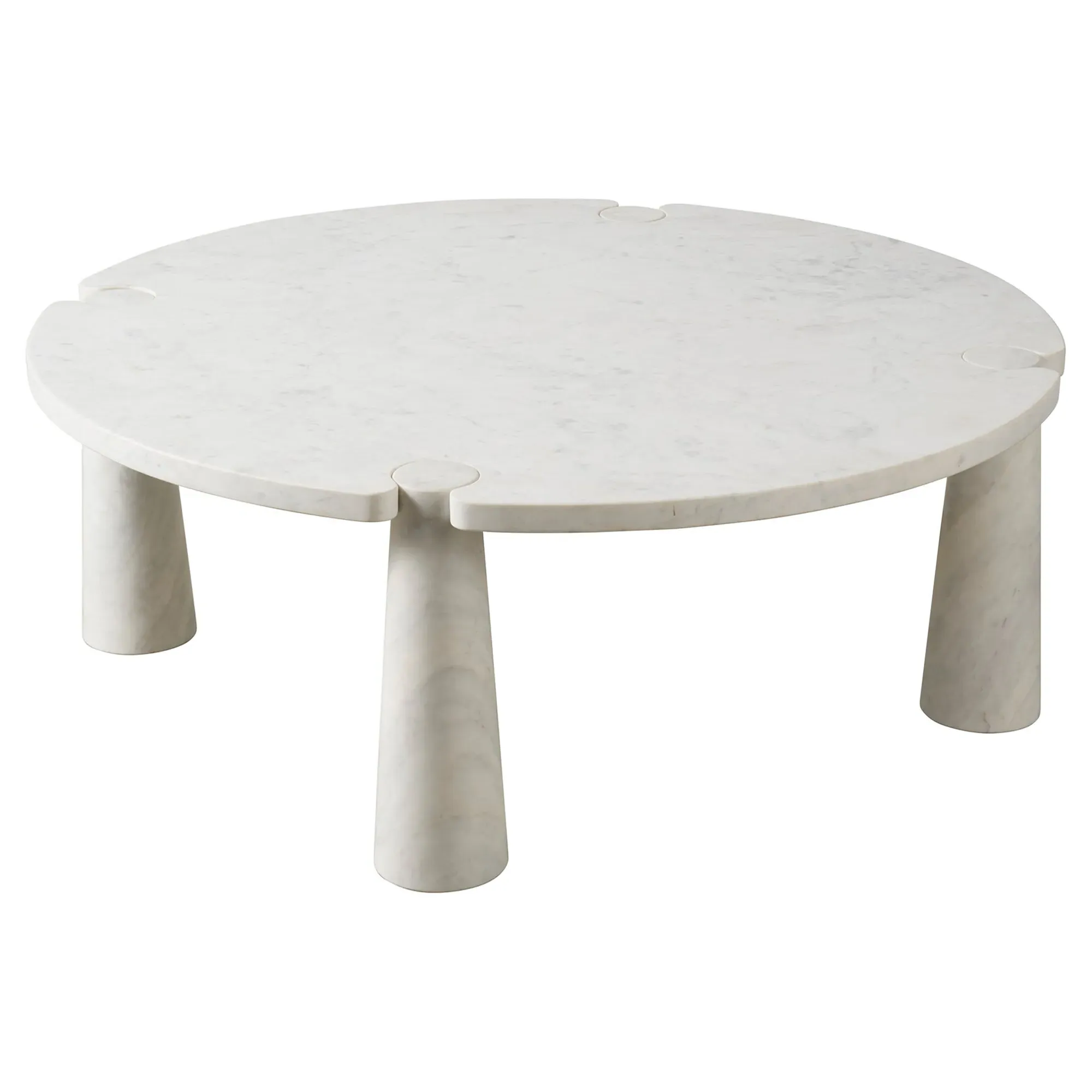 Jennifer Round Coffee Table - White, Marble