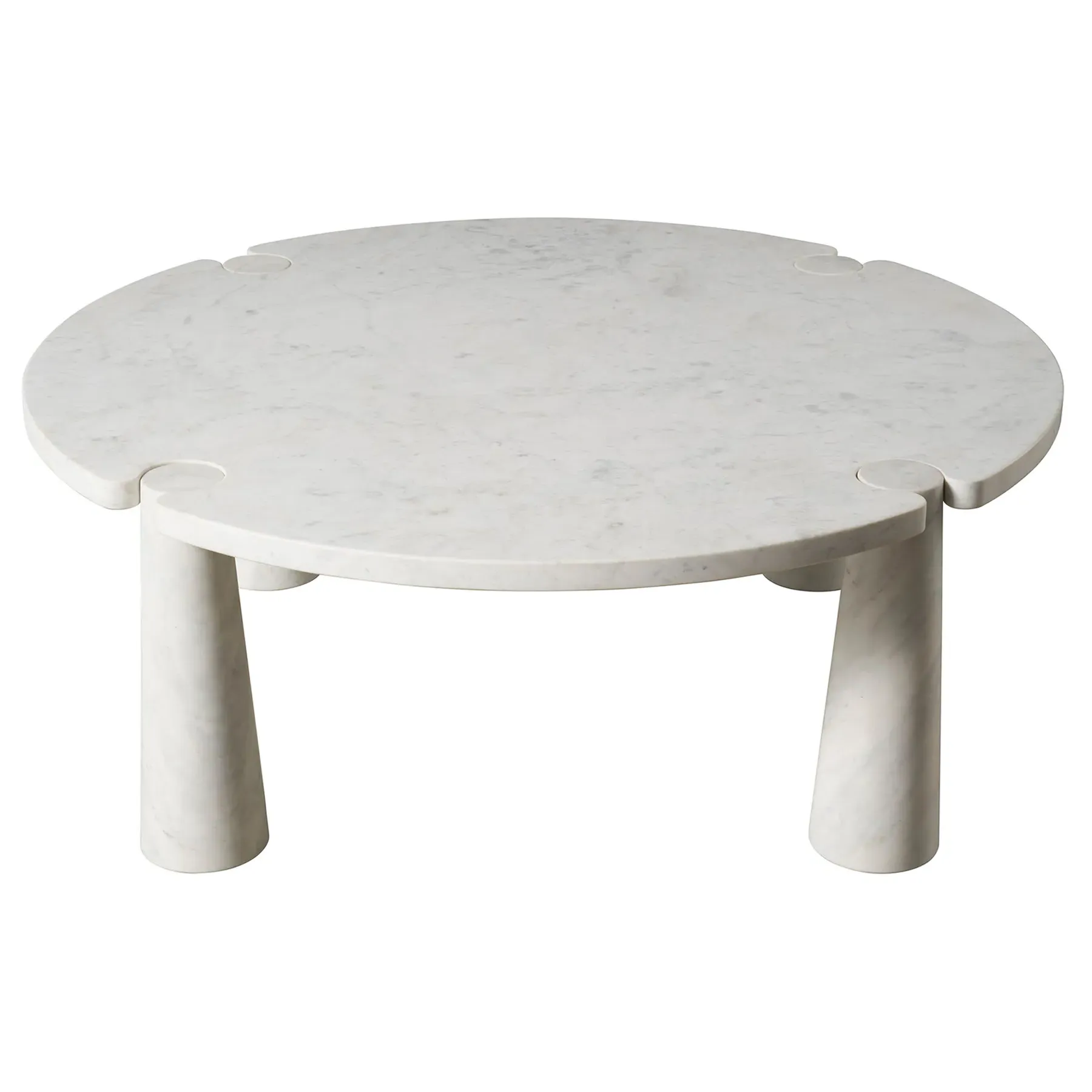 Jennifer Round Coffee Table - White, Marble
