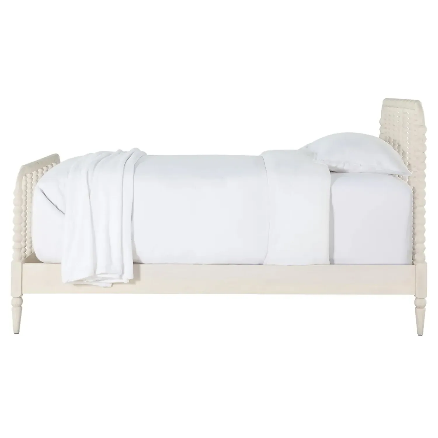 Jennifer Twin Size Bed Frame - White, Mahogany