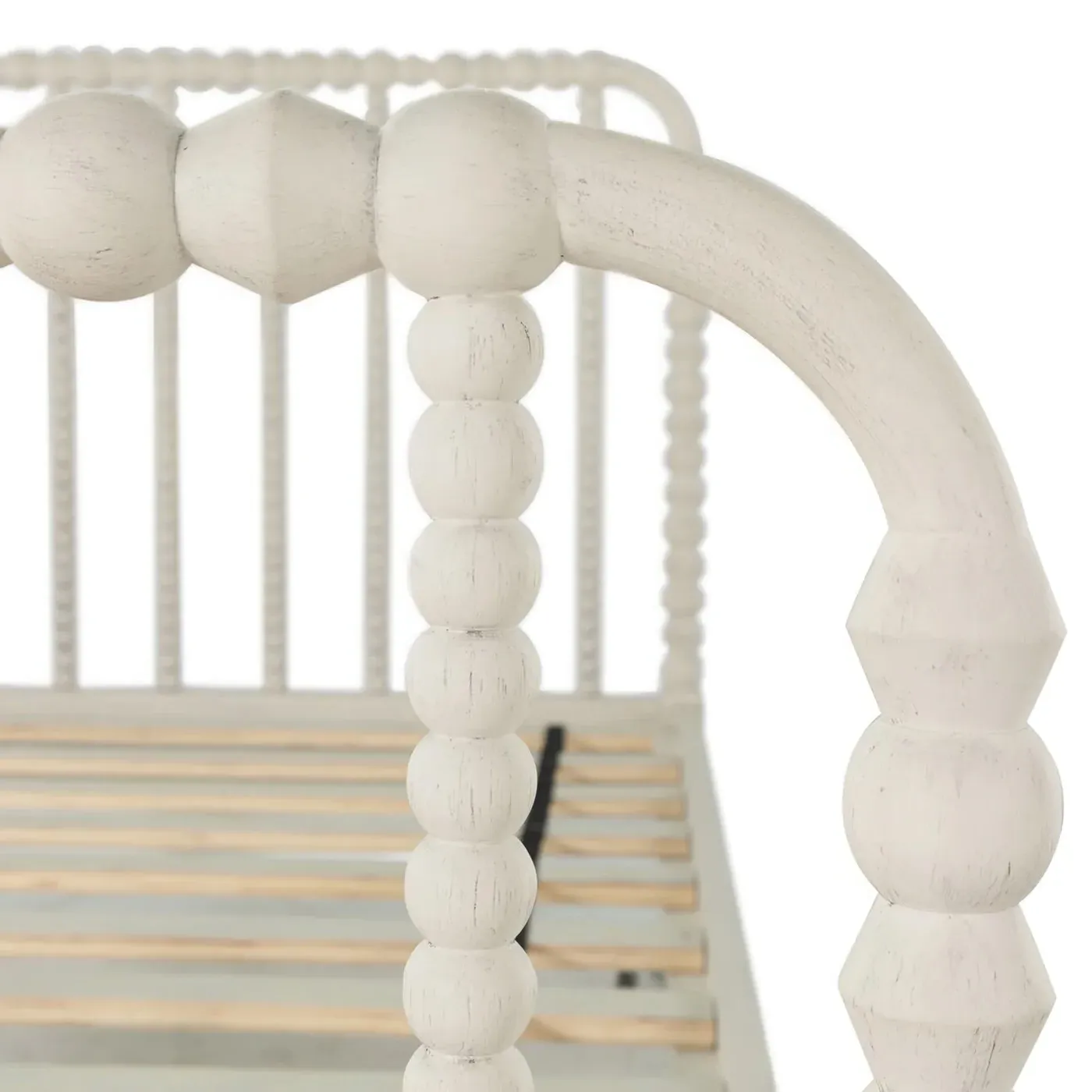 Jennifer Twin Size Bed Frame - White, Mahogany