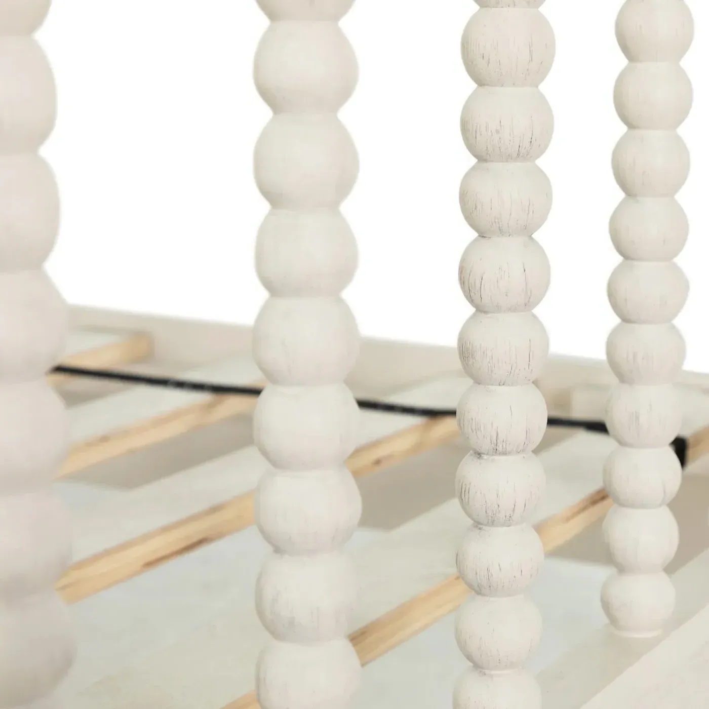 Jennifer Twin Size Bed Frame - White, Mahogany