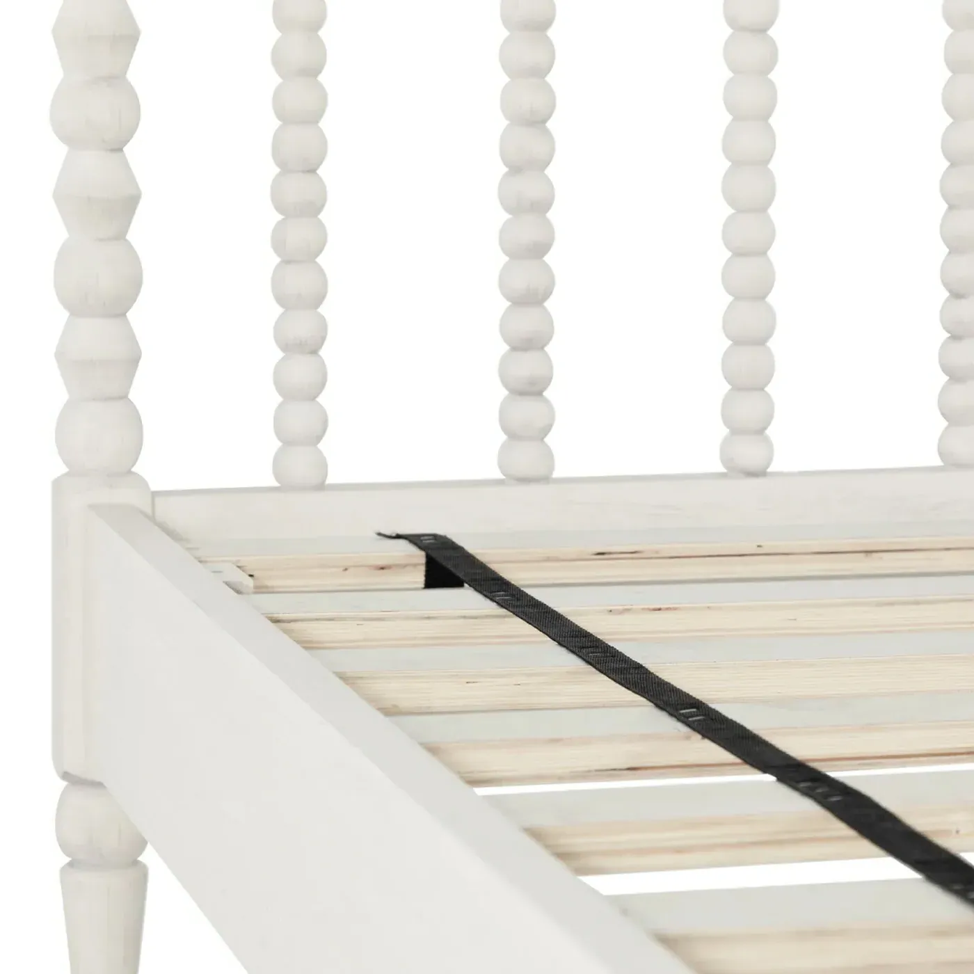 Jennifer Twin Size Bed Frame - White, Mahogany