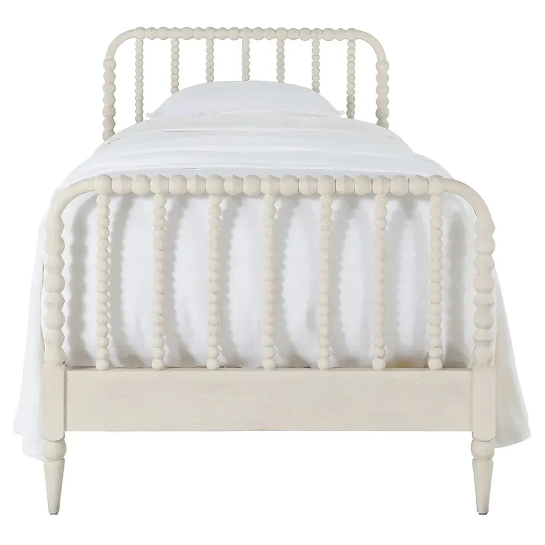Jennifer Twin Size Bed Frame - White, Mahogany image