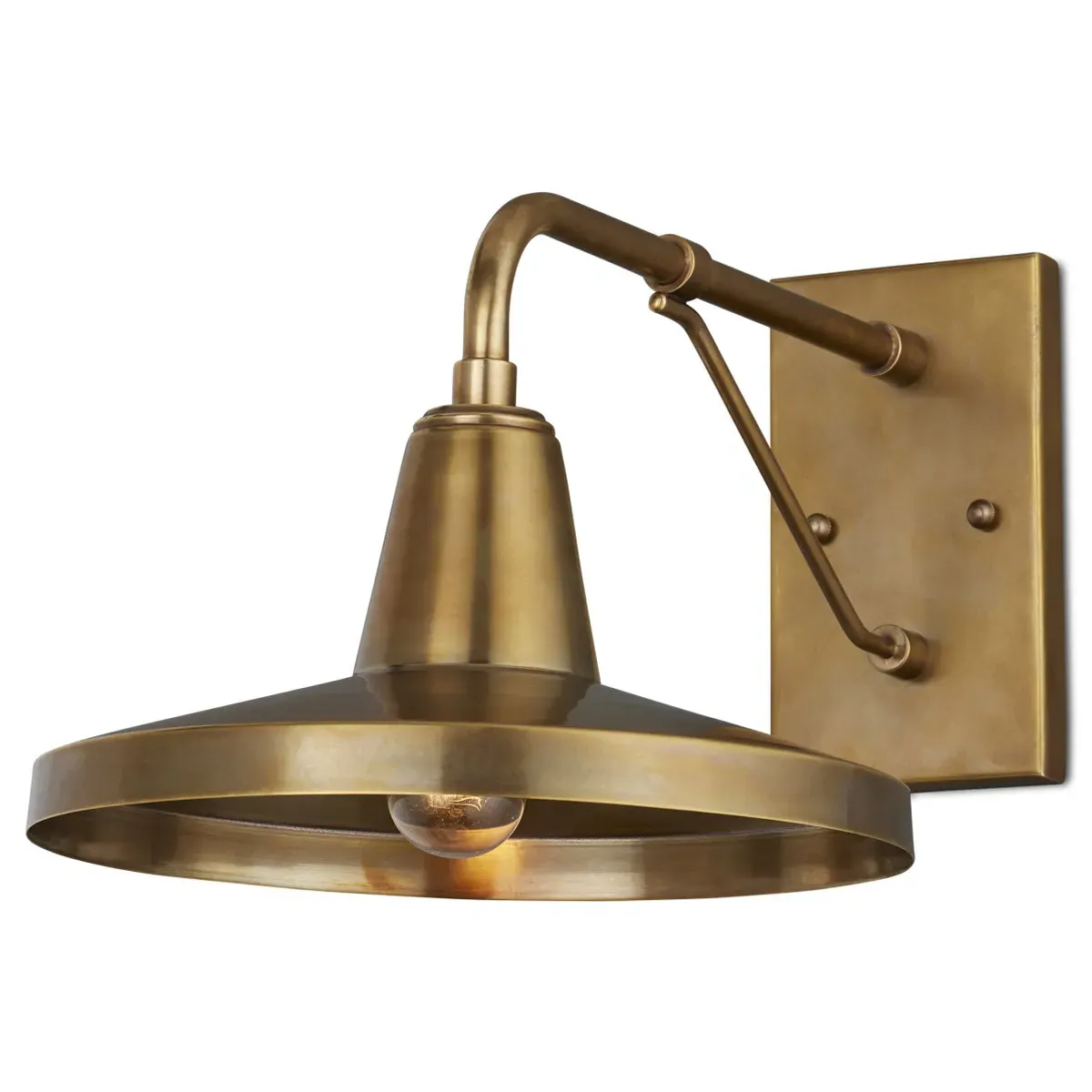 Jensen Outdoor Armed Wall Sconce - Antique Brass