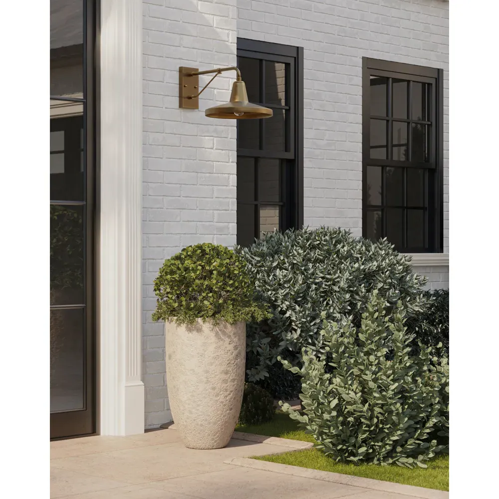 Jensen Outdoor Armed Wall Sconce - Antique Brass