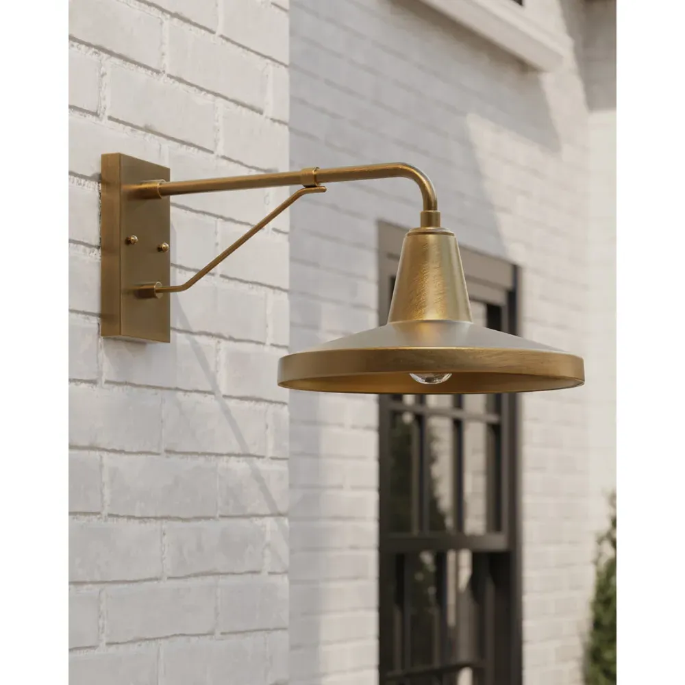 Jensen Outdoor Armed Wall Sconce - Antique Brass