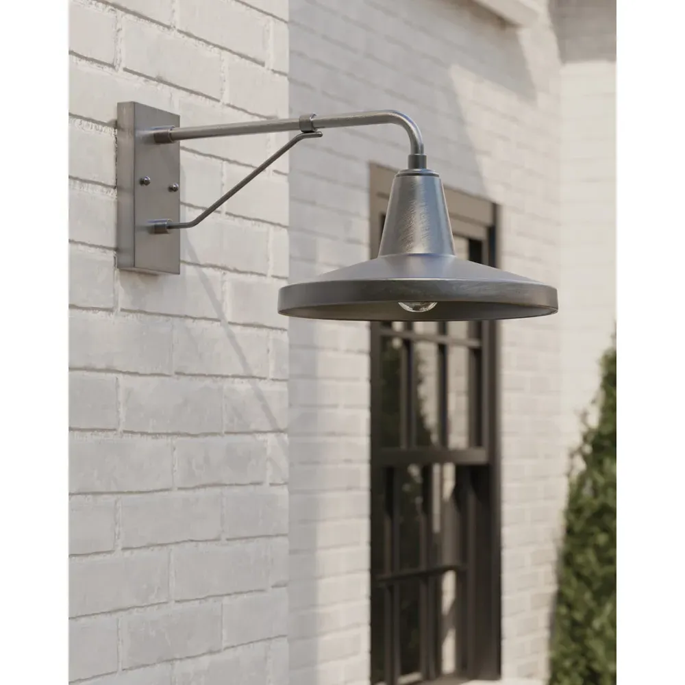 Jensen Outdoor Armed Wall Sconce - Antique Silver