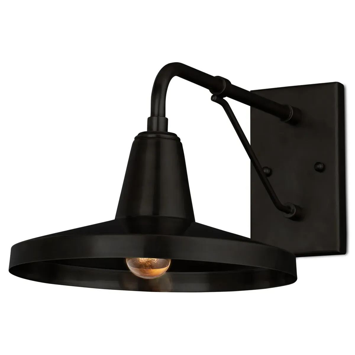 Jensen Outdoor Armed Wall Sconce - Matte Black