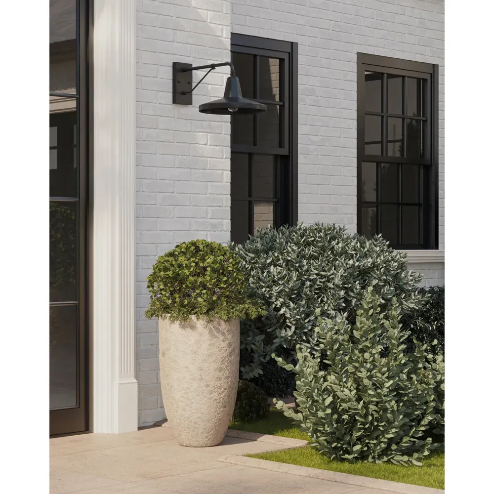 Jensen Outdoor Armed Wall Sconce - Matte Black