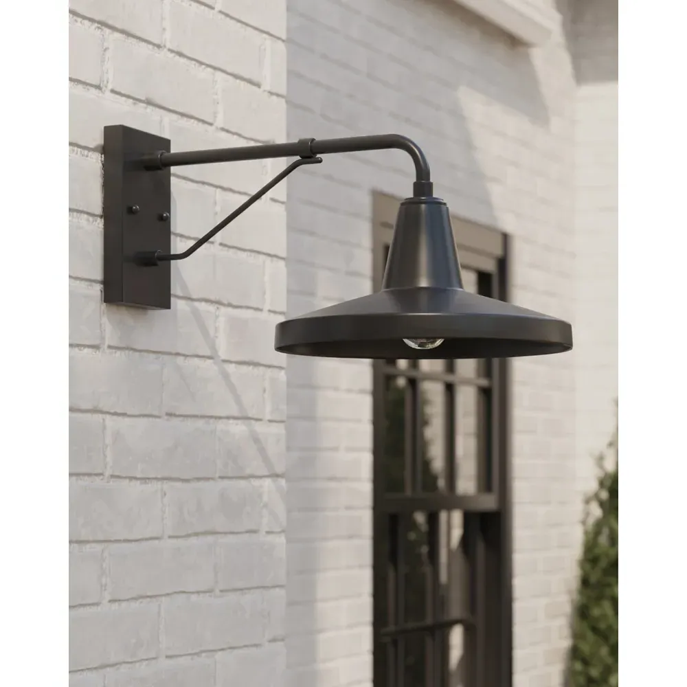 Jensen Outdoor Armed Wall Sconce - Matte Black