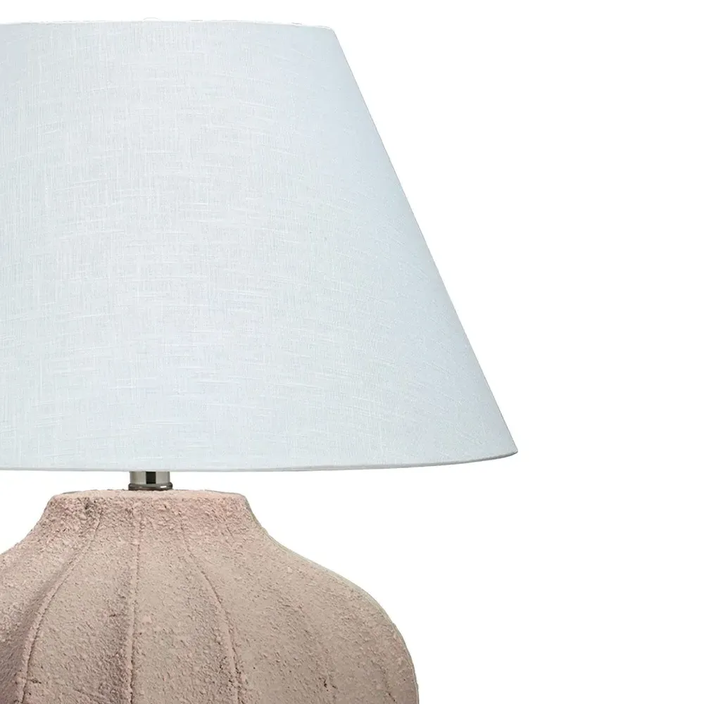 Jensen Ribbed Table Lamp - Grey, Ceramic
