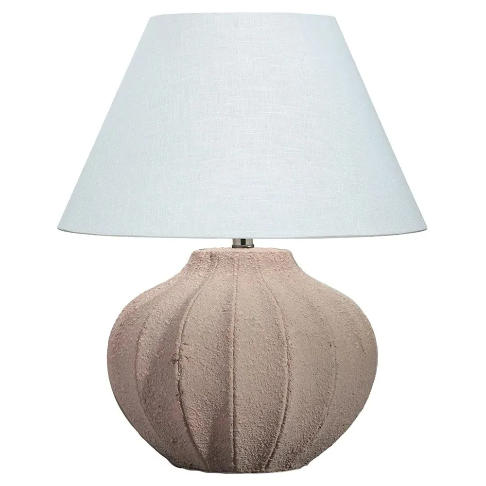 Jensen Ribbed Table Lamp - Grey, Ceramic image