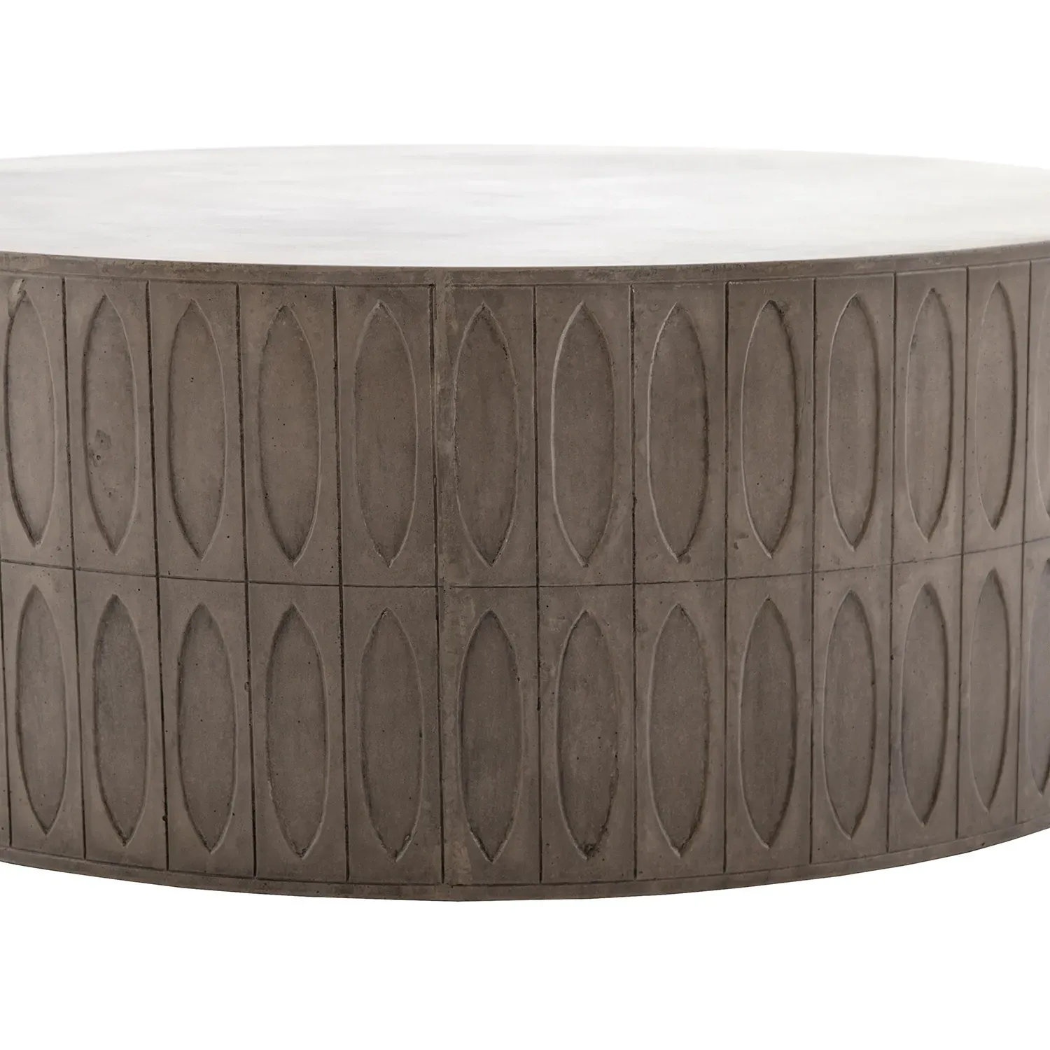 Jeremy Round Drum Coffee Table - Grey, Concrete