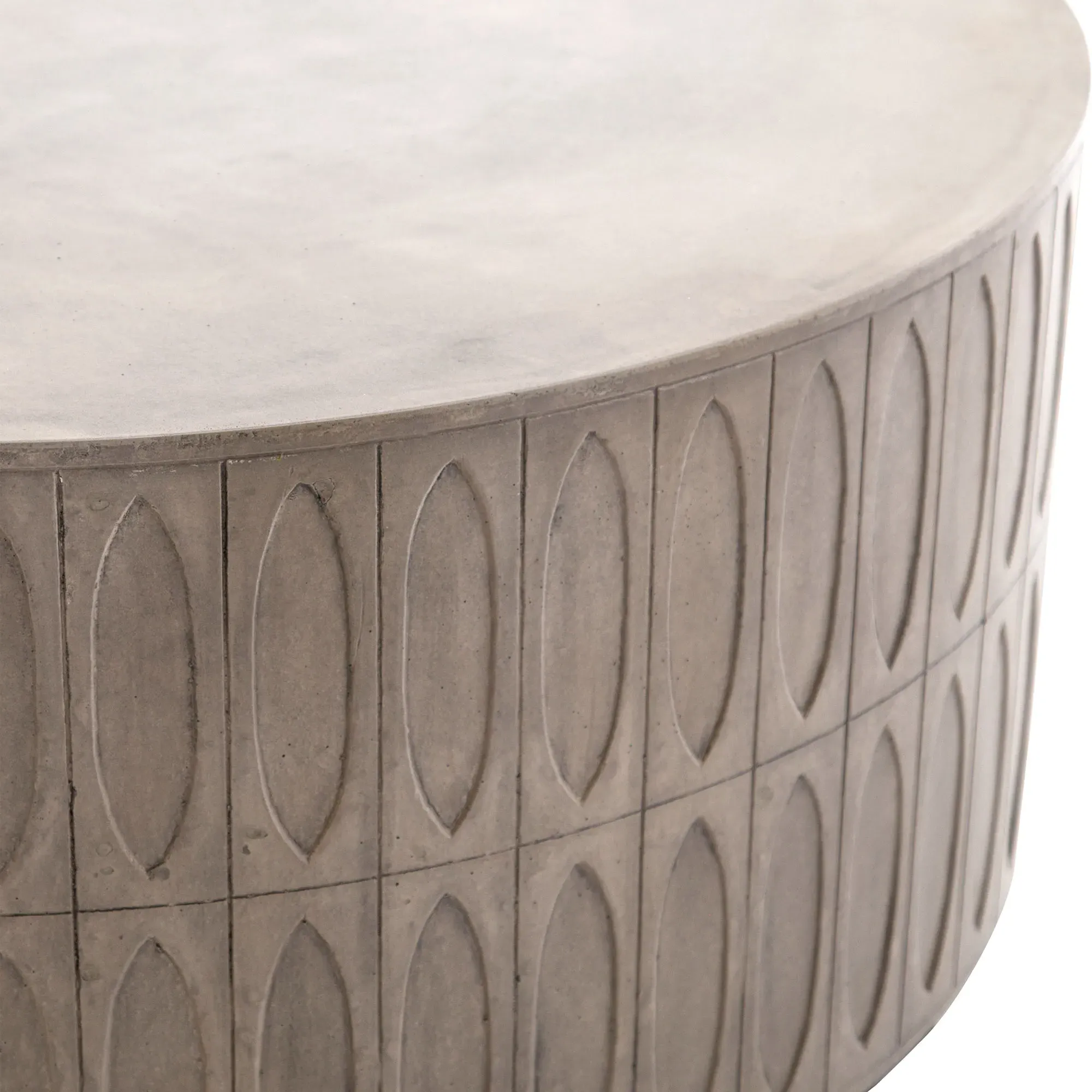 Jeremy Round Drum Coffee Table - Grey, Concrete