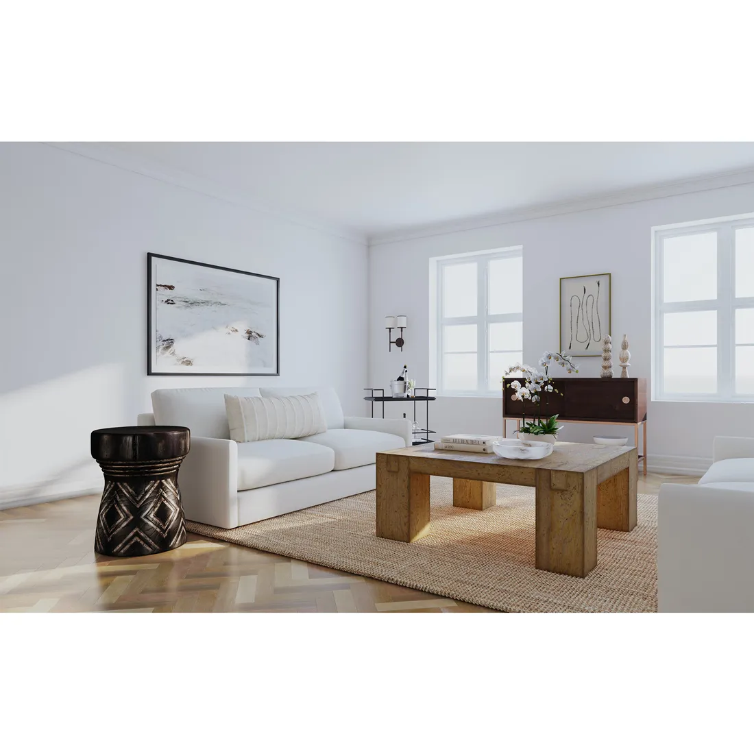Jeremy Square Coffee Table - Brown, Wood