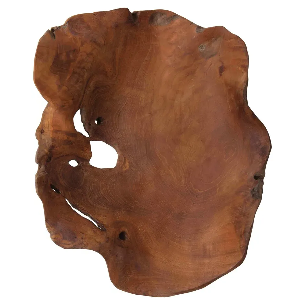 Jeri Round Decorative Bowl - Brown, Teak Wood