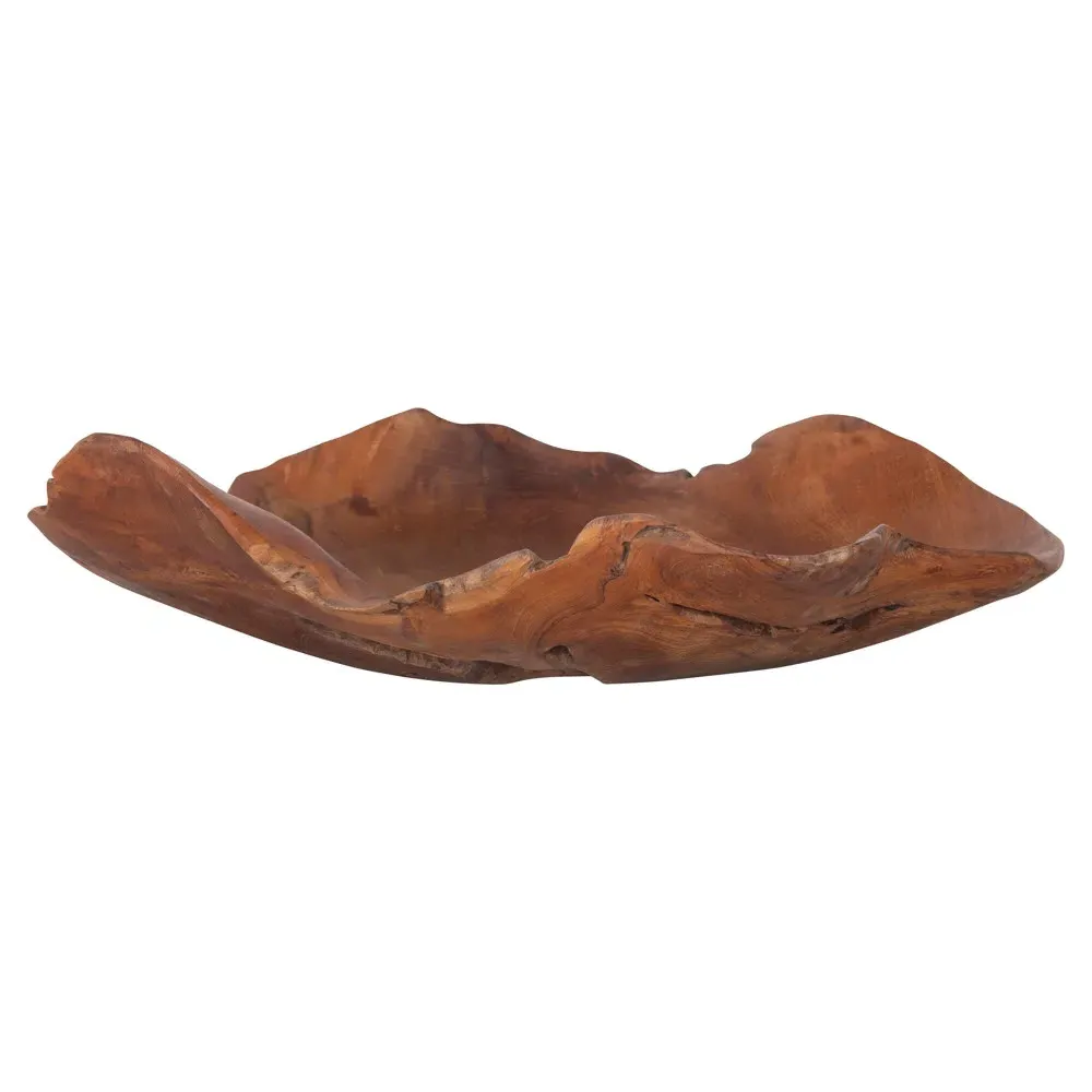Jeri Round Decorative Bowl - Brown, Teak Wood image