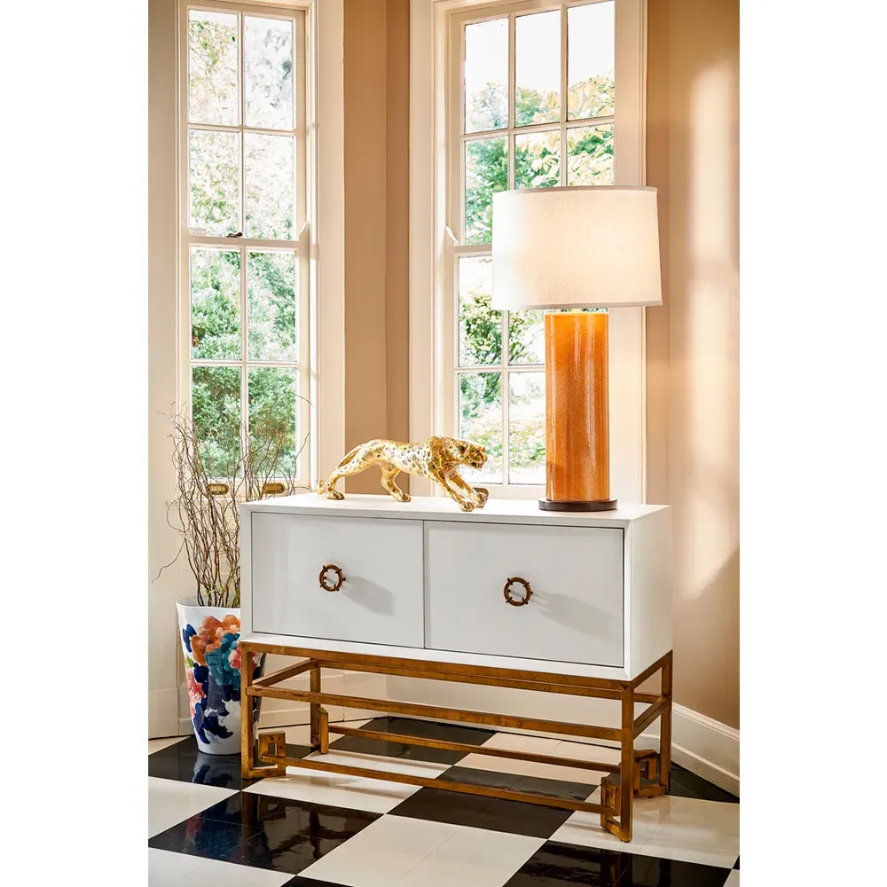 Jerica Leopard Sculpture - Old Gold