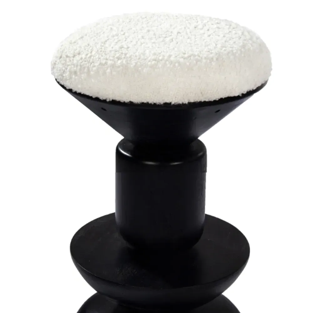 Jericho Counter Stool - White, Boucle
