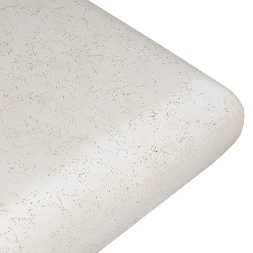 Jescha Square Outdoor Coffee Table - Aged White, Concrete