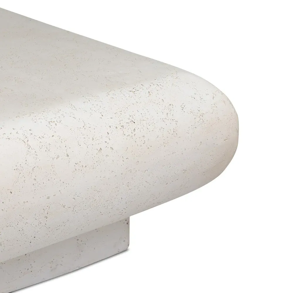 Jescha Square Outdoor Coffee Table - Aged White, Concrete