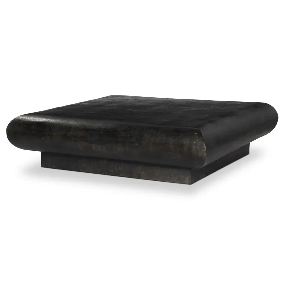 Jescha Square Outdoor Coffee Table - Distressed Bronze, Aluminum