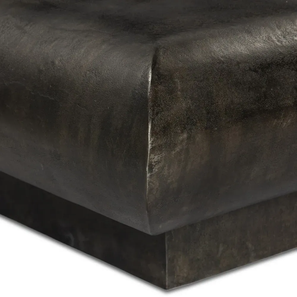 Jescha Square Outdoor Coffee Table - Distressed Bronze, Aluminum