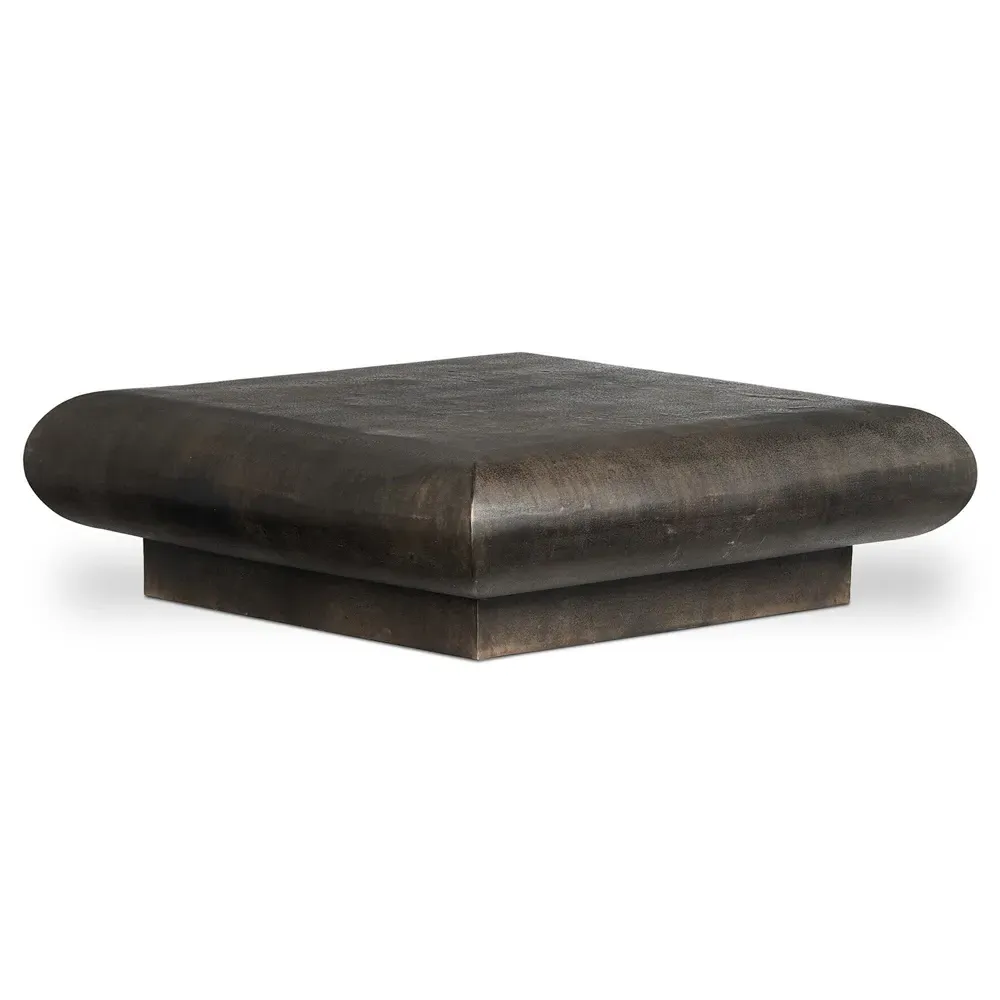 Jescha Square Outdoor Coffee Table - Distressed Bronze, Aluminum