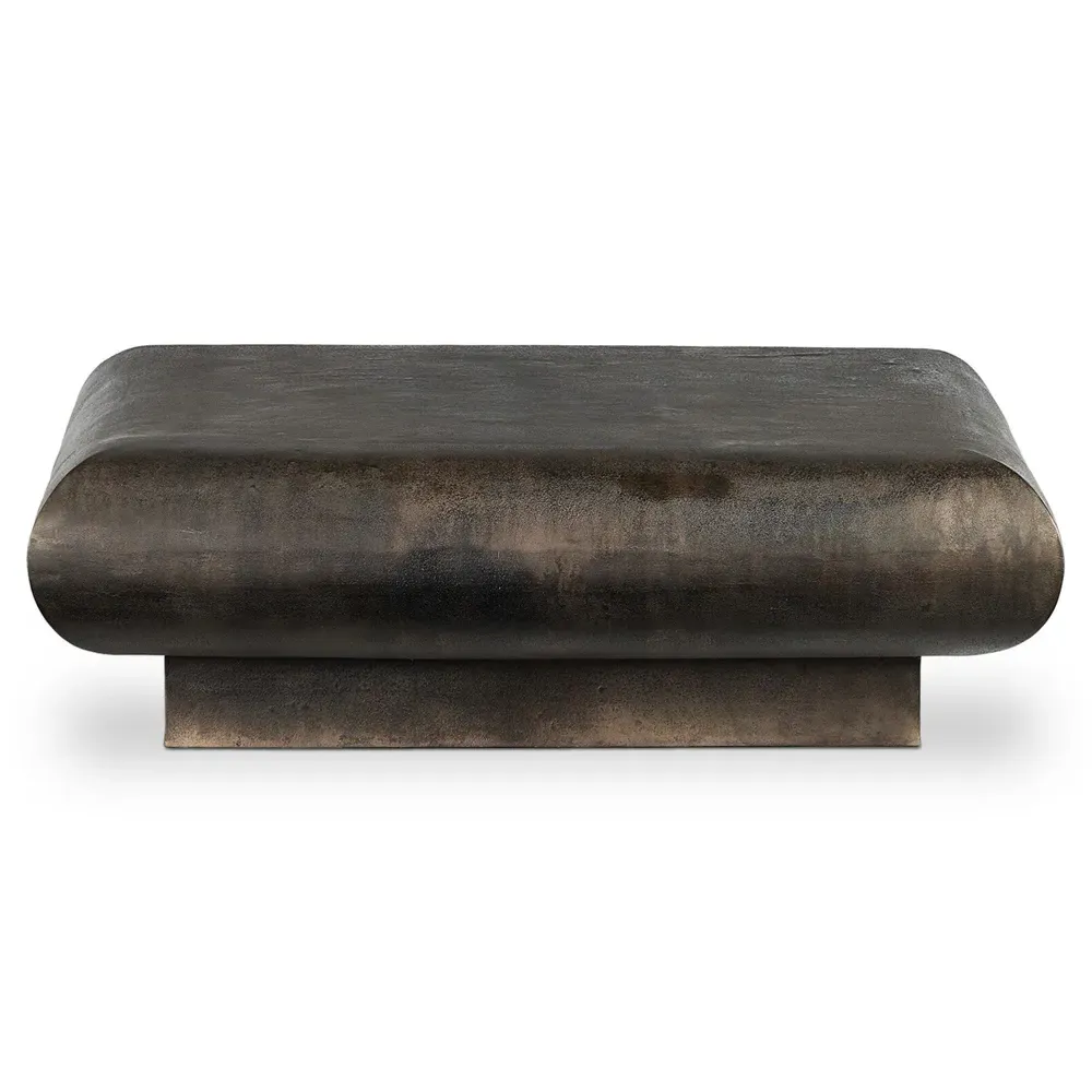 Jescha Square Outdoor Coffee Table - Distressed Bronze, Aluminum